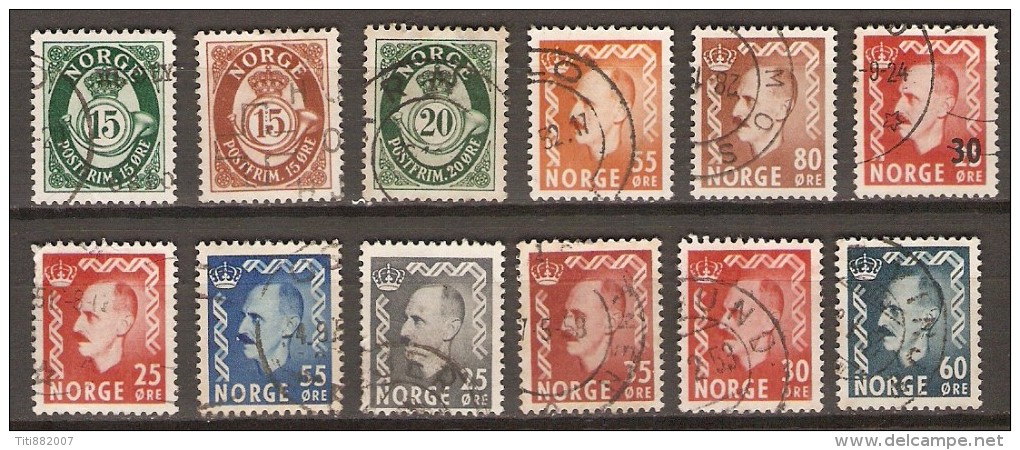 NORVEGE  /  NORGE.   1950 .   Cor De Poste  Et  Roi Haakon VII.  Oblitérés - Usados