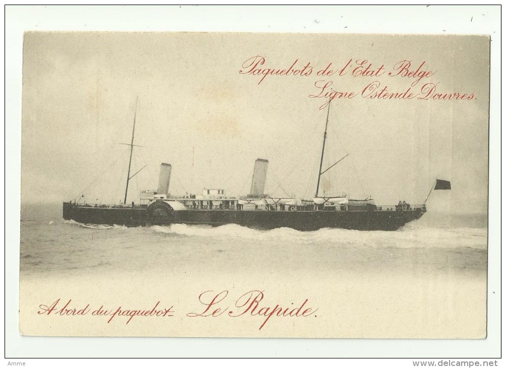 Oostende  *   Paquebots  De L'Etat Belge (Ligne Ostende - Douvres)  -  Le Rapide - Liner Cards