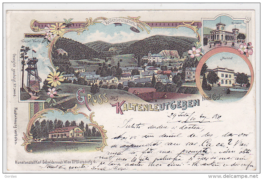 Austria - Gruss Aus Kaltenleutgeben - 1899 - Litho - Moritzhof - Kursalon - Mödling