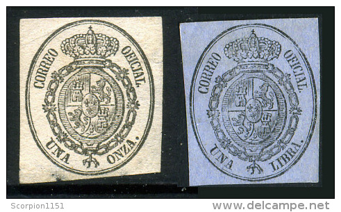 SPAIN 1855 - Official Stamps (una Libra Light Transparency) Mint. - Servizi