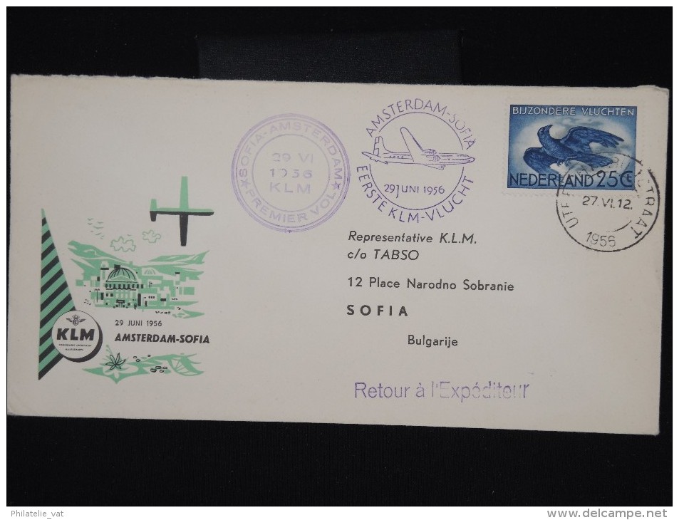 PAYS BAS - Enveloppe 1er Vol De Amsterdam/Sofia En 1956 - Aff Plaisant - à Voir - Lot P8152 - Poste Aérienne