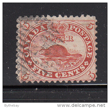 Canada Used Scott #15 5c Beaver, Vermilion - First Cents Issue - Oblitérés