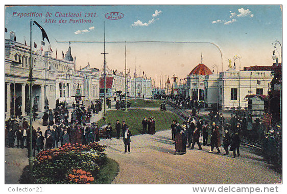 CARTE A SYSTEME ... DEPLIANT .... EXPOSITION 1911 DE CHARLEROI ... ALLEE DES PAVILLONS - Mechanical