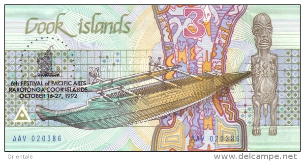 COOK ISLANDS  P. 6 3 D 1992 UNC - Cook