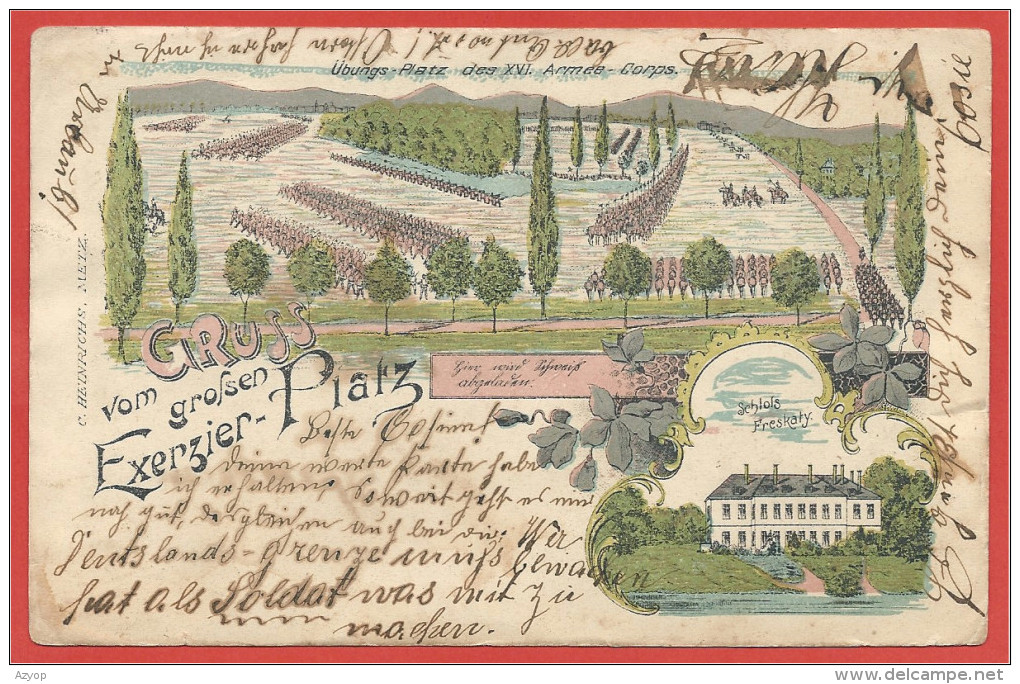 57 - METZ FRESCATY - MONTIGNY Les METZ - Gruss Vom Grossen Exerzier Platz - XVI. Armee Corps - Litho Couleur - Metz Campagne