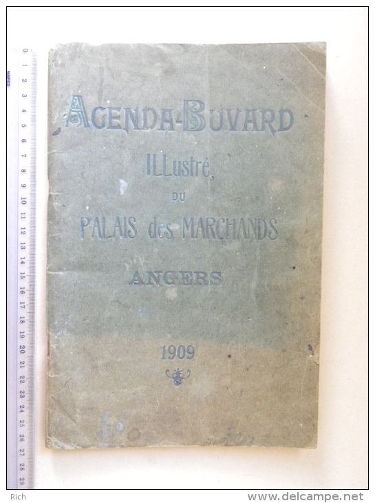 (49) Maine Et Loire AGENDA Buvard Illustré Du Palais Des Marchands 1909 - 154 Pages - Tamaño Grande : 1901-20