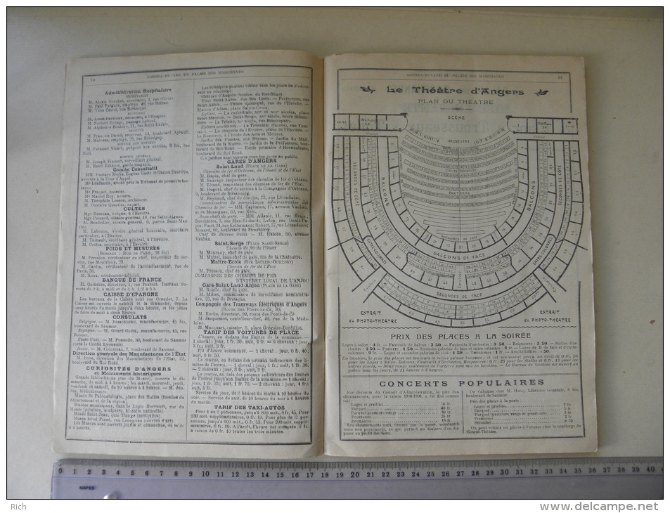 (49) Maine Et Loire AGENDA Buvard Illustré Du Palais Des Marchands 1909 - 154 Pages - Tamaño Grande : 1901-20