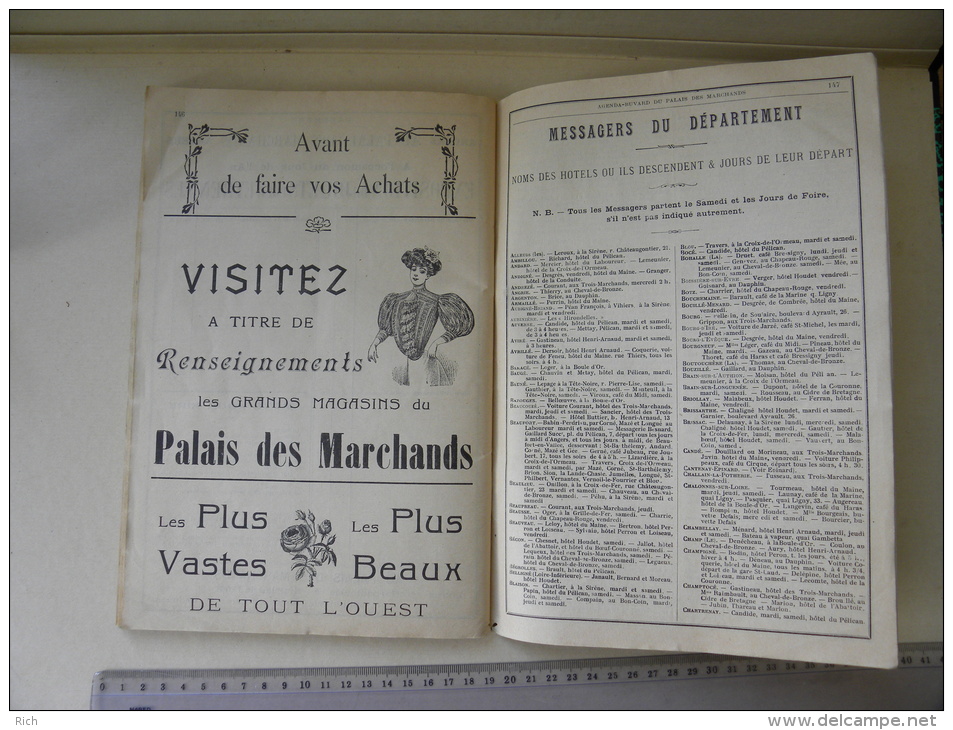 (49) Maine et Loire AGENDA Buvard illustré du Palais des Marchands 1909 - 154 pages