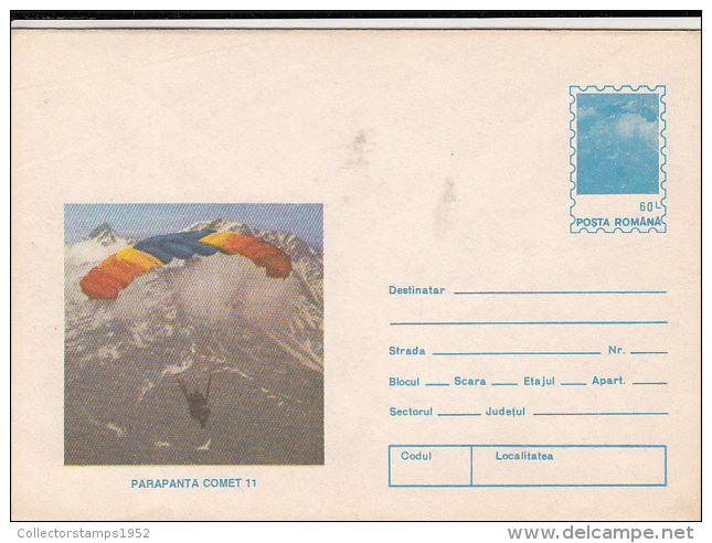 24118- SPORTS, PARACHUTTING, COVER STATIONERY, 1994, ROMANIA - Parachutting