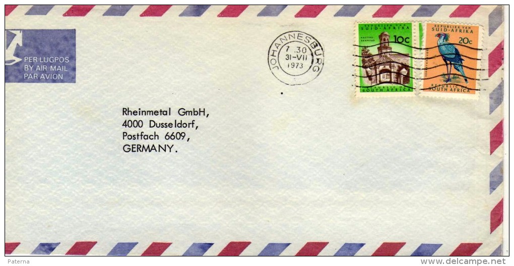 2807 Carta Aerea Johannesburg 1973 Sud Africa  Ave, Pajaro - Luchtpost