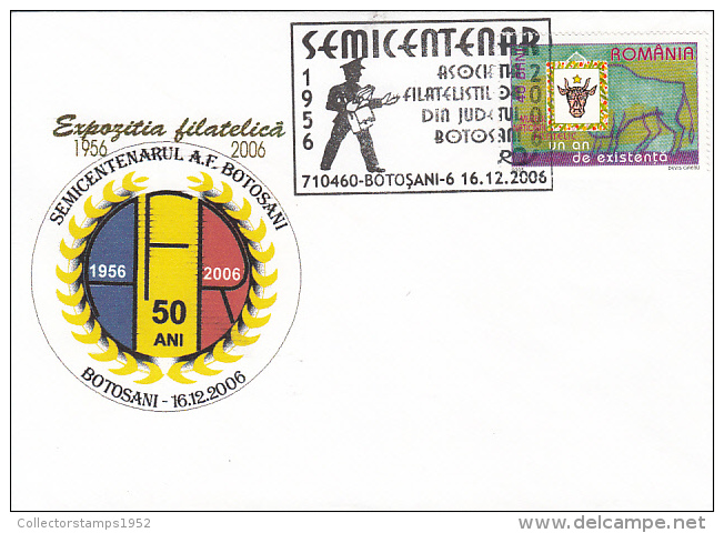24184- BOTOSANI PHILATELIC EXHIBITION, SPECIAL COVER, ROMANIAN POSTAL MUSEUM STAMP, 2006, ROMANIA - Lettres & Documents