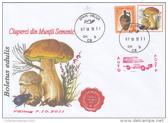 24263- MUSHROOMS, POST-CAR, SPECIAL COVER, 2011, ROMANIA - Mushrooms