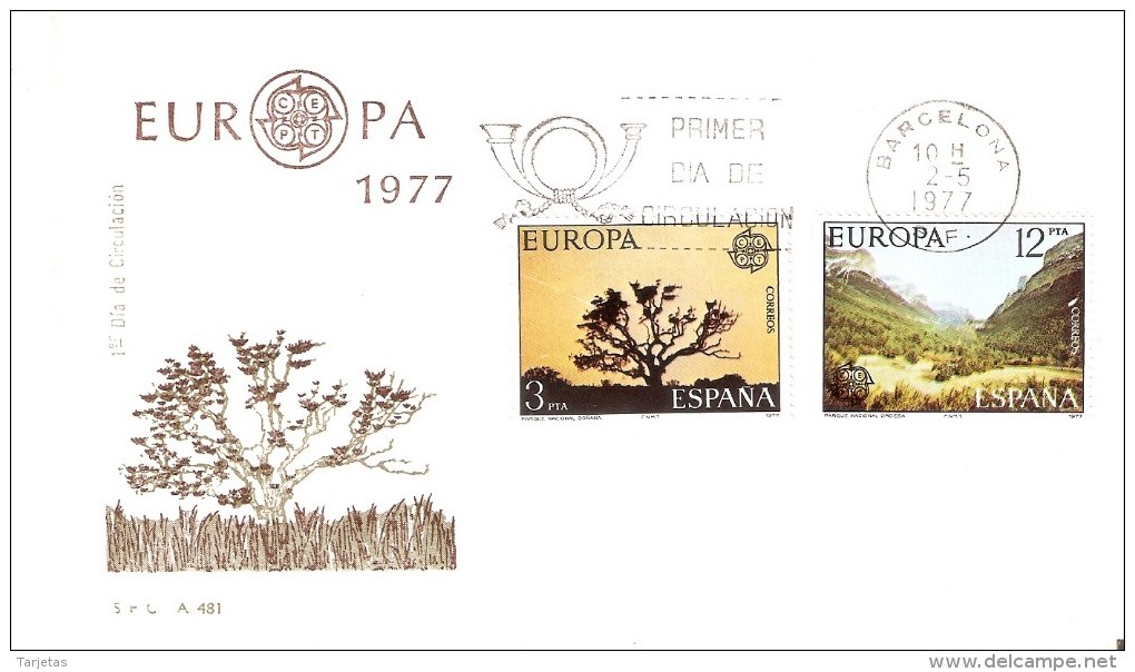 BARCELONA SPD DE EUROPA DEL AÑO 1977 DE PAISAJES NATURALES - 1977