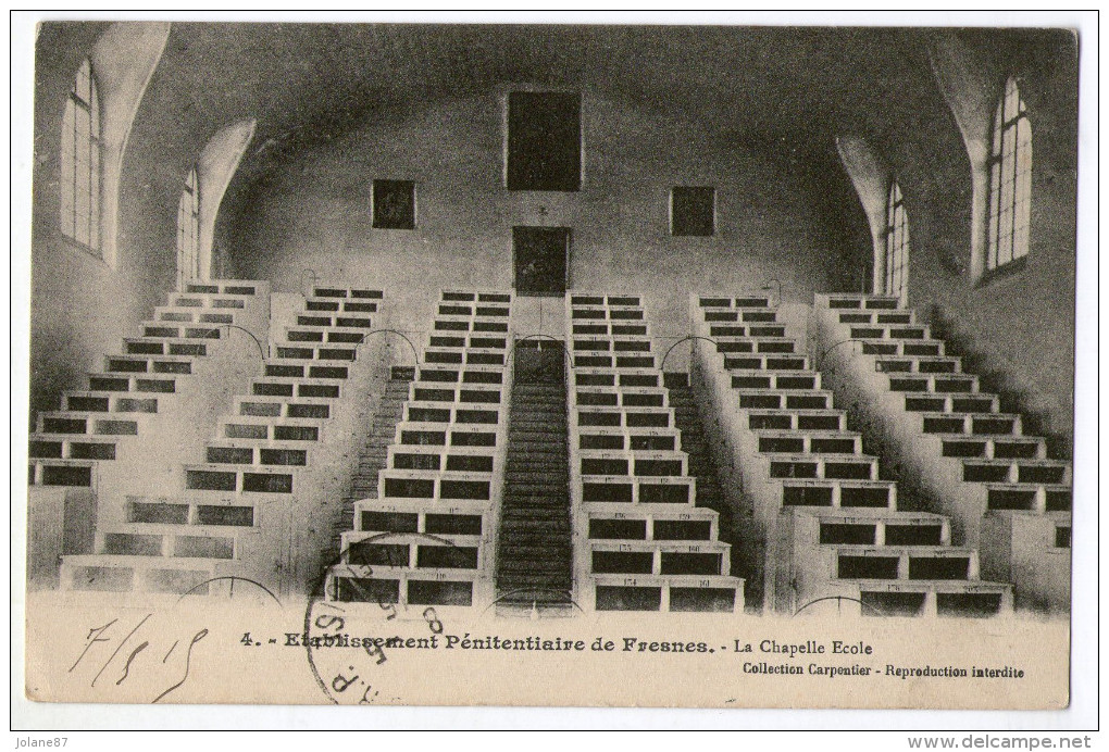 CPA     94       FRESNES     1915    ETABLISSEMENT PENITENTIAIRE   PRISON      LA CHAPELLE ECOLE - Fresnes