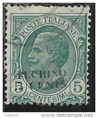 PECHINO 1917 SOPRASTAMPATO D´ITALIA ITALY OVERPRINTED CENTS. 2 C. SU 5 CENT.. USATO USED OBLITERE´ - Pechino