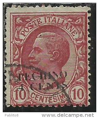 PECHINO 1917 SOPRASTAMPATO D´ITALIA ITALY OVERPRINTED CENTS 4 C SU 10 CENT. USATO USED OBLITERE´ - Pechino