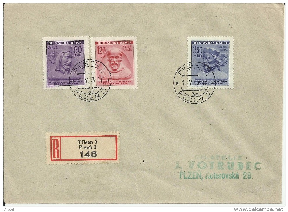 BOHEMIA Y MORAVIA PILSEN CC CERTIFICADA 1943 WINTERHILE REYES - Andere & Zonder Classificatie