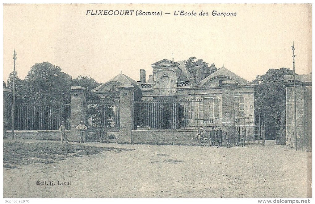 PICARDIE - 80 - SOMME -FLIXECOURT -L'école Des Garçons - Animation - Flixecourt