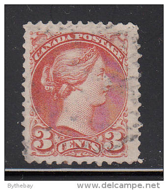 Canada Used Scott #37e 3c Small Queen, Red - Oblitérés