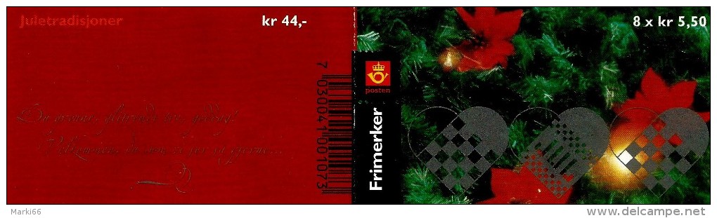 Norway - 2002 - Christmas - Mint Self-adhesive Stamp Booklet - Carnets