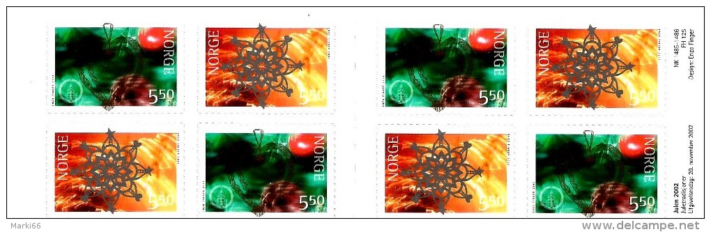 Norway - 2002 - Christmas - Mint Self-adhesive Stamp Booklet - Carnets