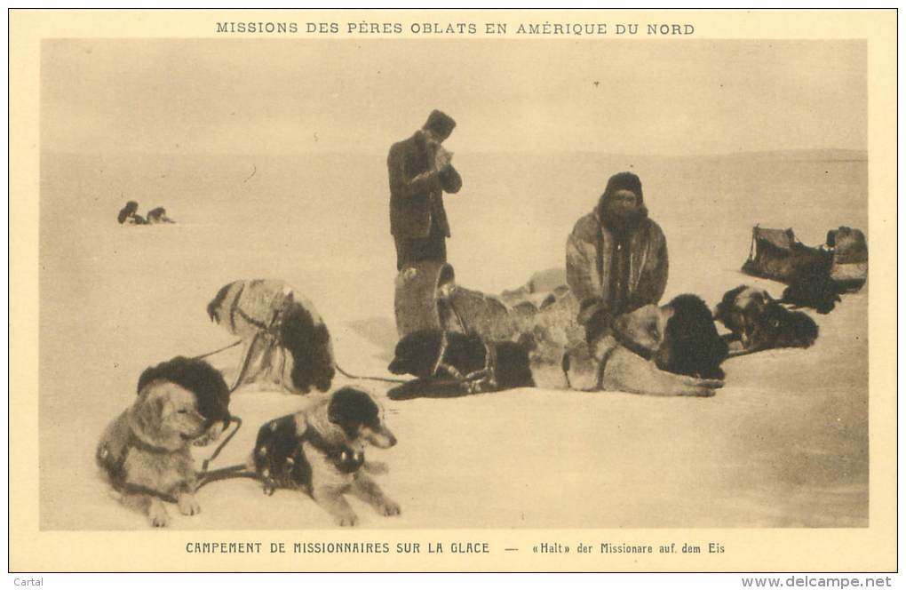 Missions Des Pères Oblats En Amérique Du Nord - Campement De Missionnaires Sur La Glace - Autres & Non Classés