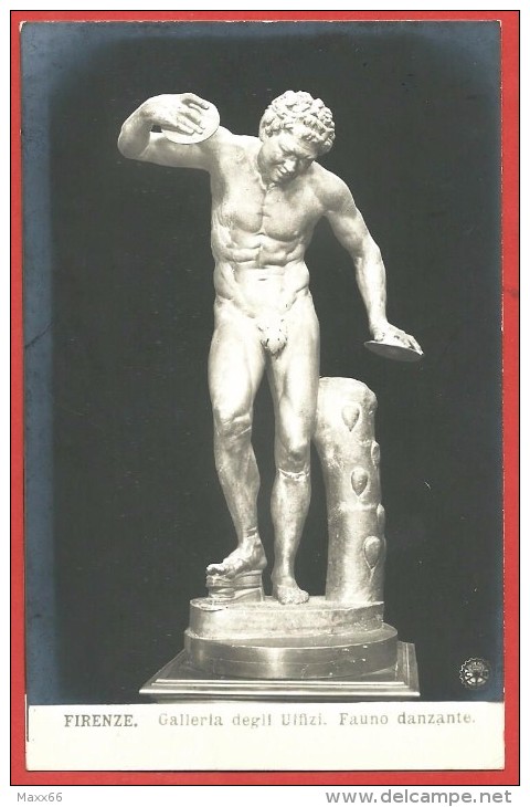 CARTOLINA NV ITALIA - FIRENZE - Galleria Degli Uffizi - Fauno Danzante - 9 X 14 - Sculture