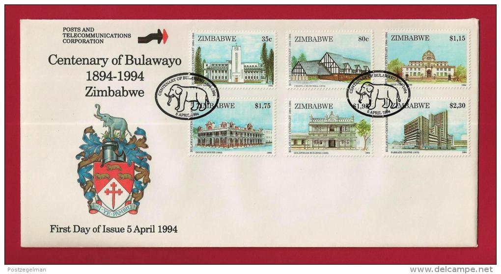 ZIMBABWE, 1994, Mint FDC, Centenary Of Bulawayo,, 520-525 - Zimbabwe (1980-...)