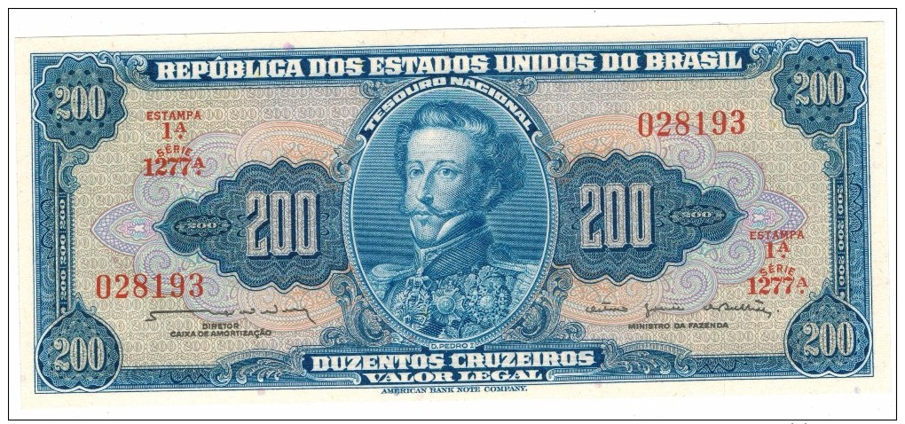 Brazil 200 Cruzeiros. P-171b. UNC - Brasilien