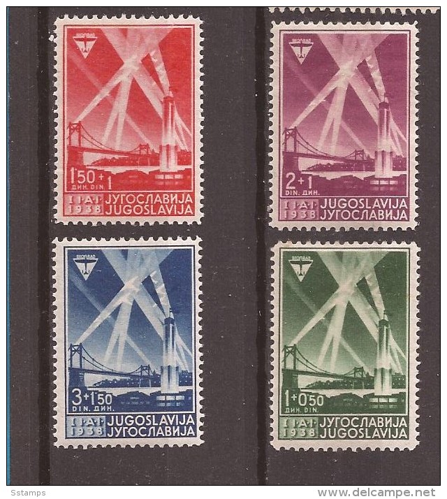 1938  354-57 A  FLUGZEUGE JUGOSLAVIJA JUGOSLAWIEN  BEOGRAD FLUGAUSSTELLUNG  MNH - Unused Stamps