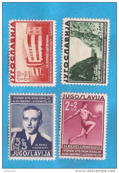 1938  358-61  MEDIZINAJUGOSLAVIJA JUGOSLAWIEN  MAKEDONIJA DEMIR KAPIJA VARDAR SANATORIUM SPORT  MNH - Unused Stamps