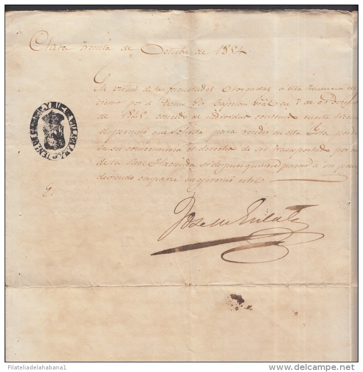 *BE417 CUBA SPAIN ESPAÑA CAPTAIN GENERAL 1854. JOSE GUTIERREZ CONCHA SIGNED DOC - Other & Unclassified