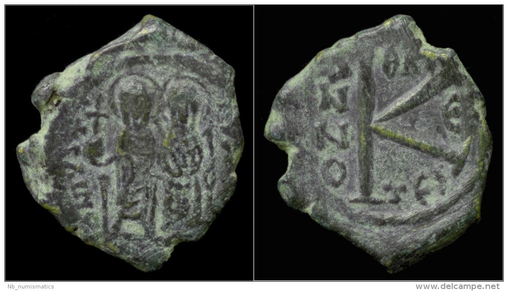 Justin II & Sophia AE Half Follis - Byzantium