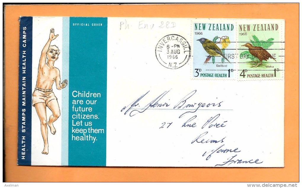 FDC Enveloppe Children's Health Camps Fed. 3 Aug. 1966 - FDC