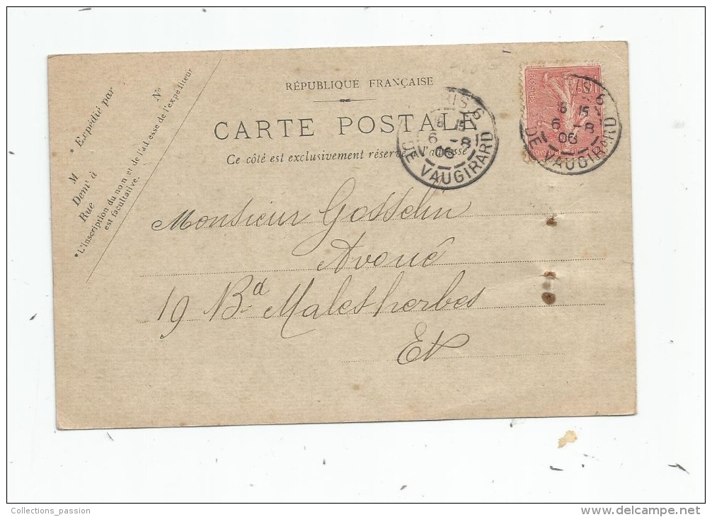 Cp , Métier , EXPERT , Voyagée 1906 , Paris , 2 Scans - Altri & Non Classificati