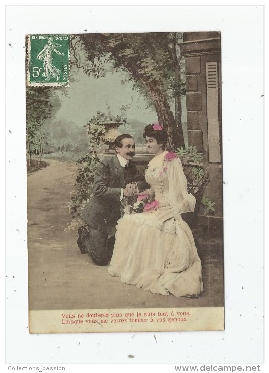 Cp , Couple , Fleurs , Union Postale Universelle , Voyagée , Vous Ne Douterez Plus Que Je Suis Tout à Vous - Paare