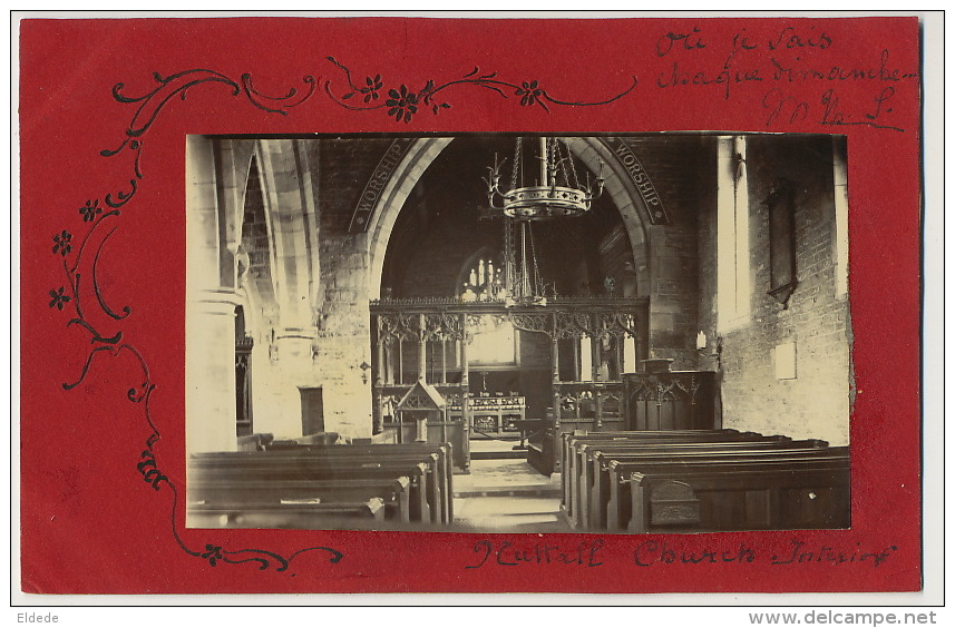 Real Photo Postal Stationnery Used 1903  Interior Of Huttall Church  Embossed - Nottingham