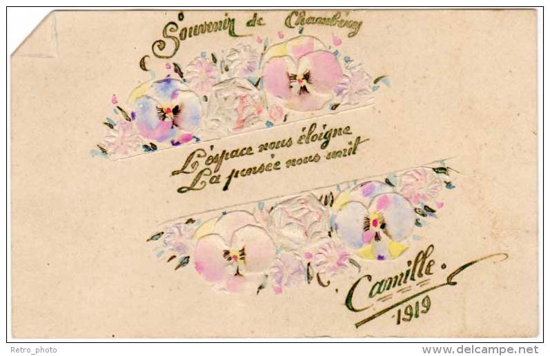 Carte Mignonette, Ajoutis, Dessinée Main, Souvenir De Chambéry, Camille 1919 ( CHr ) - Autres & Non Classés