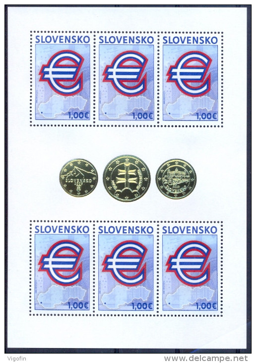 SK 2009-596 EUR, SLOVAKIA, MS, MNH - Hojas Bloque