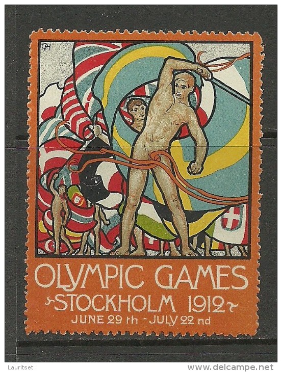 SCHWEDEN Sweden 1912 Vignette Olympic Games Stockholm Advertising Werbung In ENGLISH - Sommer 1912: Stockholm