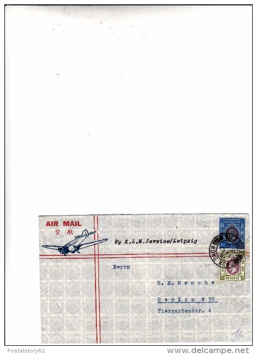 Hong Kong Cover To Berlino 1938 - Lettres & Documents