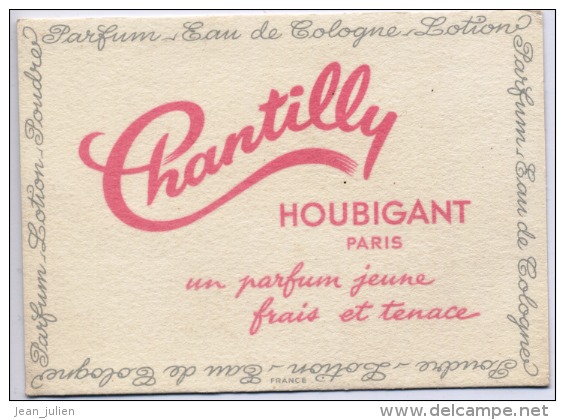 CARTE PARFUMEE    -  Parfum  CHANTILLY   HOUBIGANT   PARIS  - - Petit Format : 1961-70