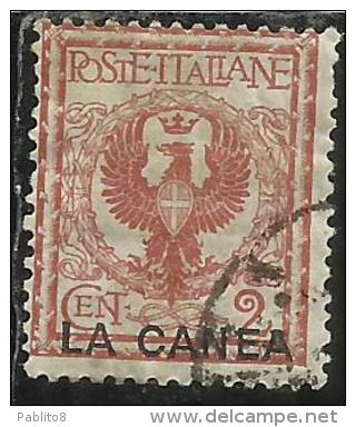 LA CANEA 1905 ITALY OVERPRINTED SOPRASTAMPATO D´ITALIA  2 CENT. USATO USED OBLITERE´ - La Canea