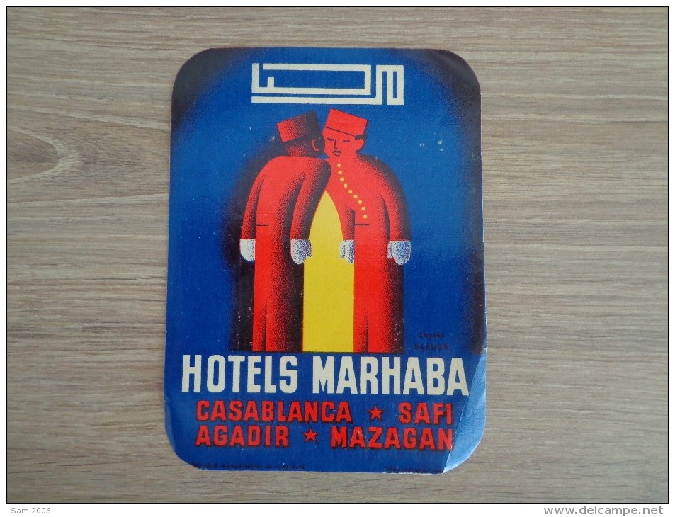 ETIQUETTE HOTEL MARHABA MAROC - Etiquettes D'hotels