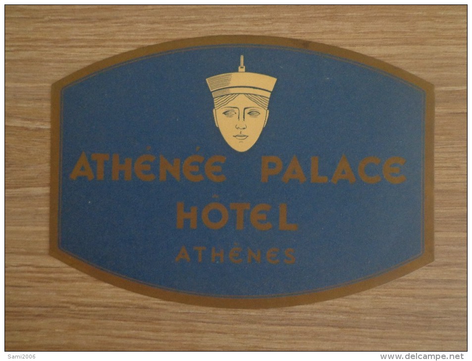 ETIQUETTE HOTEL ATHENEE PALACE HOTEL ATHENES - Etiquettes D'hotels