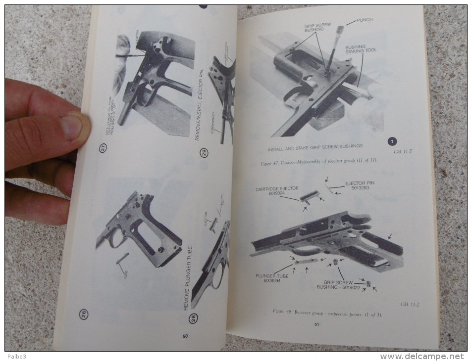 Manuel Pistolet Calibre 45 Automatique M1911 A1 Daté 1964 En Anglais Epoque Vietnam Colt - Armes Neutralisées