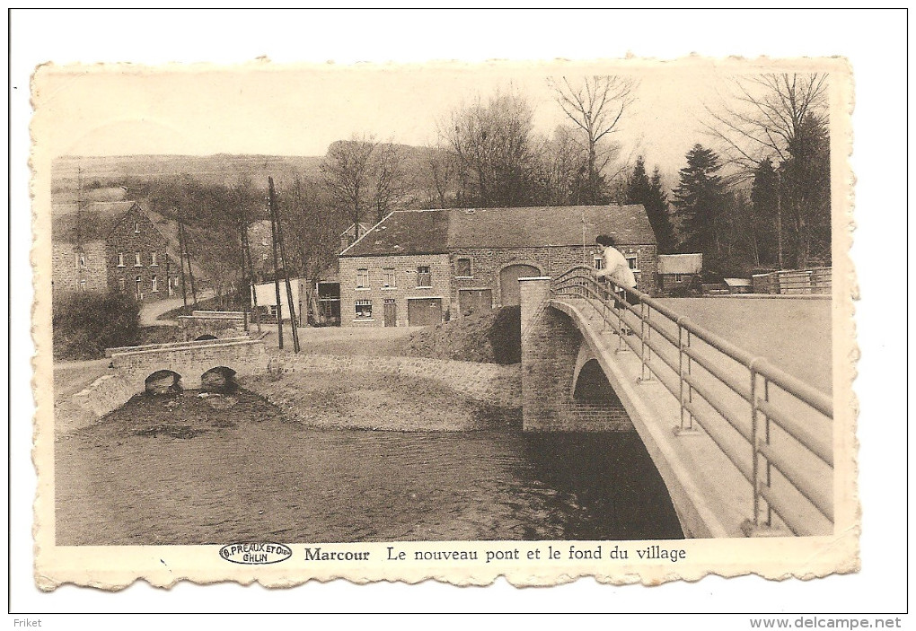 - 1628 -    MARCOUR Le Nouveau Pont Et Le Fond Du Village - Rendeux