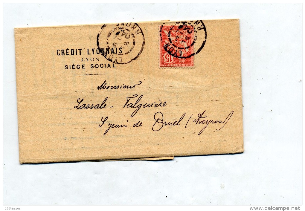 Lettre Cachet Lyon Sur Mouchon Bordereau Effets Remis - Manual Postmarks