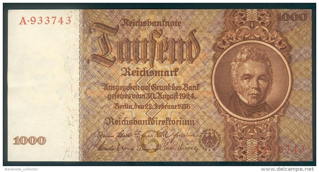 Deutschland, Germany - 1000 Reichsmark, Ro. 177 A , ( Serie G/A ) 1944 - 1948, Very Rare ! - 1000 Reichsmark