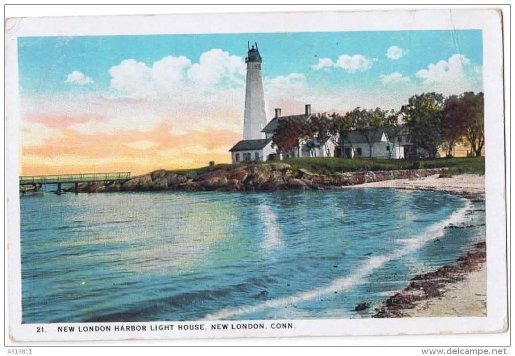 Cpa NEW LONDON HARBOR LIGHT HOUSE - Autres & Non Classés